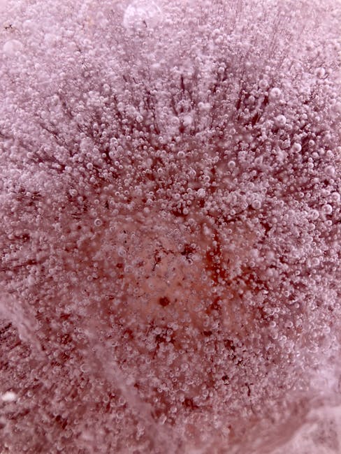 Chemistry Diamond wallpaper pattern — base photo: Detailed view of colorful bubbles trapped in liquid surface creating an abstract texture.