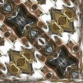 A seamless Diamond symmetry pattern of brown and white stained glass shards forming an elegant geometric lattice.