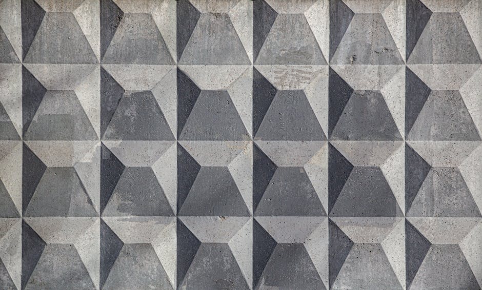 Statistics Brick wallpaper pattern — base photo: Close-up of a textured geometric concrete wall with a pattern.