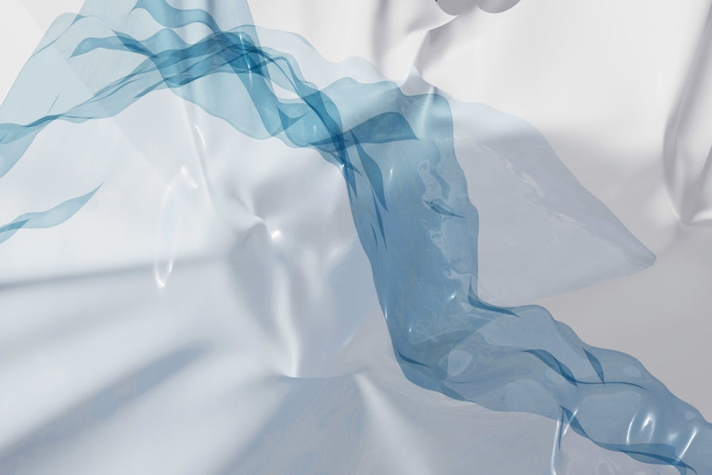 3D Rotation wallpaper pattern — base photo: a blue and white abstract painting of a woman's body