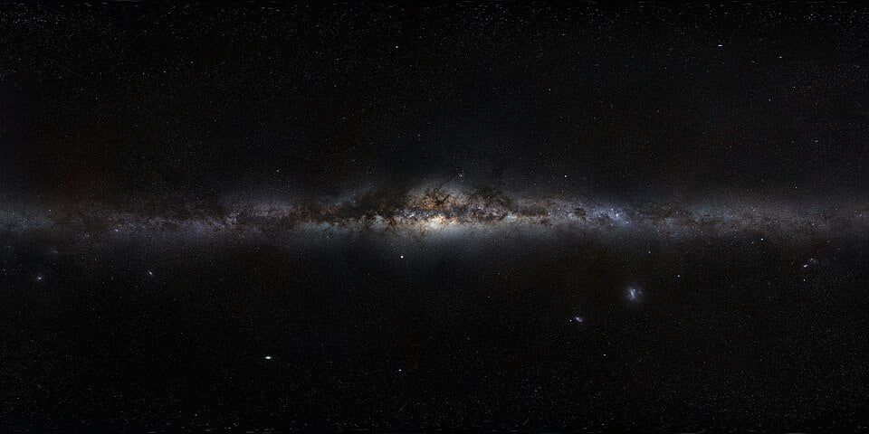 Seamless kaleidoscope wallpaper pattern — Astronomy by wallpaper⁶ — base photo: File:ESO - Milky Way.jpg