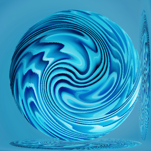 A seamless wallpaper pattern featuring a blue torus shape repeating in a pinwheel symmetry, creating a swirling blue vortex effect.