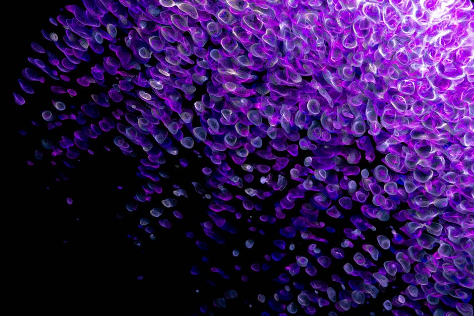Seamless kaleidoscope wallpaper pattern — Biochemistry by wallpaper⁶ — base photo: Colorful abstract background with a dynamic purple and black pattern, ideal for digital artwork and 