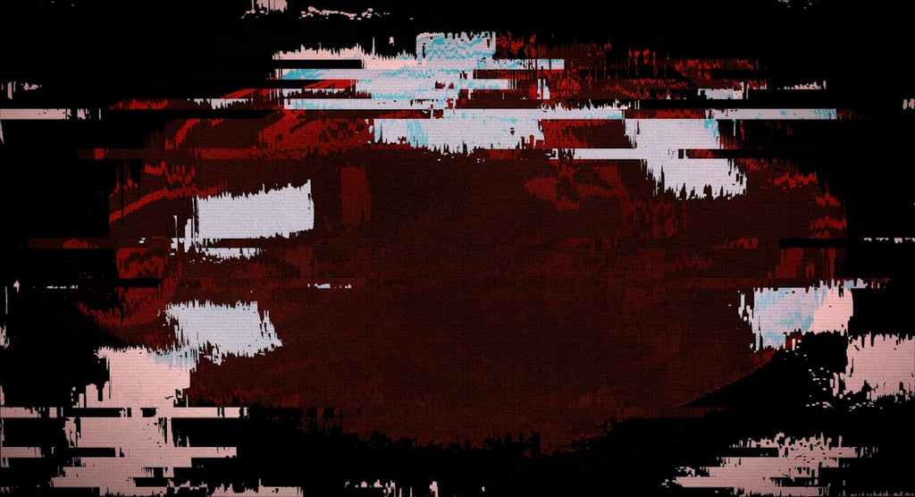 Seamless diamond wallpaper pattern — Glitch by wallpaper⁶ — base photo: Abstract glitch art with red and white elements