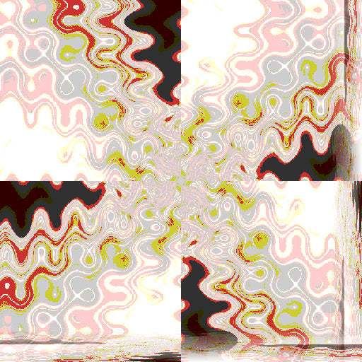 Abstract digital art pattern inspired by AI transformer neural networks, featuring interconnected nodes in a rotating symmetry.