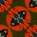 Geometric pattern of an origami star with diamond symmetry, presented in a repeating tile for wallpaper.