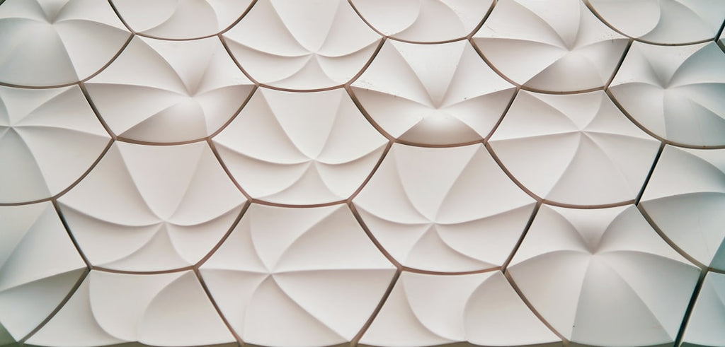 3D Rotation wallpaper pattern — base photo: White minimalist hexagonal background.