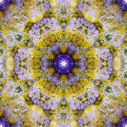 Abstract neural network pattern in a kaleidoscope repeat, rendered in vibrant 3D colors, from Google DeepMind collection.