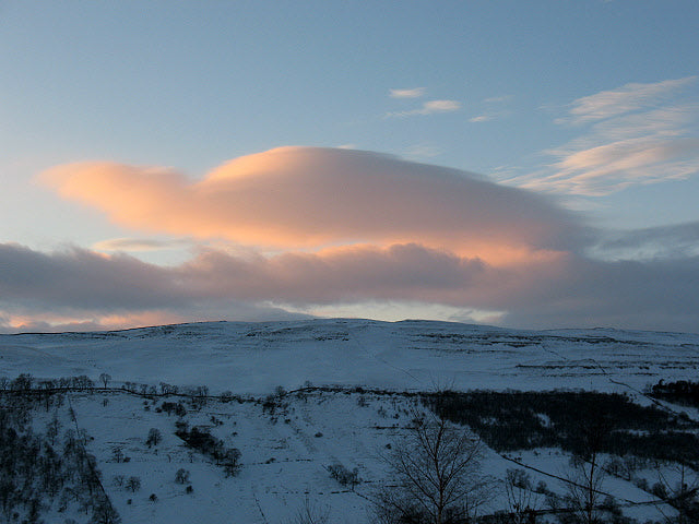 Meteorology Hexagon wallpaper pattern — base photo: File:Cloud formation over Hawkswick Moor - geograph.org.uk - 2192379.jpg