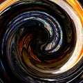 A repeating pinwheel pattern of distorted stained glass colors in shades of blue, green, and gold with a watery texture.