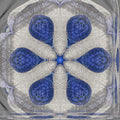 A seamless kaleidoscope pattern of dark grey 3D isometric prisms and geometric shards with realistic shadows.