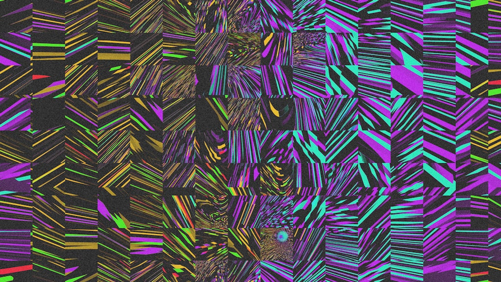 Seamless kaleidoscope wallpaper pattern — Glitch by wallpaper⁶ — base photo: Quilt | Blender 3D