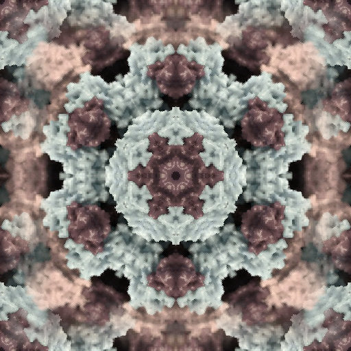 WALLPAPER⁶ — seamless kaleidoscope pattern from atomic model, Molecular Physics