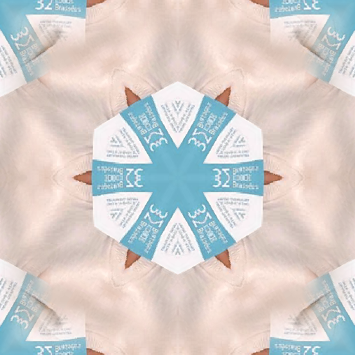 A seamless kaleidoscope wallpaper pattern featuring interlaced ribbon-like structures in soft beige and white, creating a complex geometric lattice.