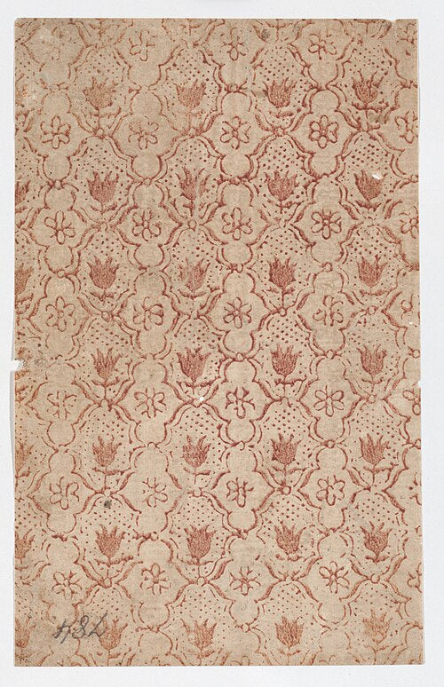 Seamless mirror wallpaper pattern — Geometry by wallpaper⁶ — base photo: File:Sheet with overall lattice pattern with flowers Met DP886667.jpg