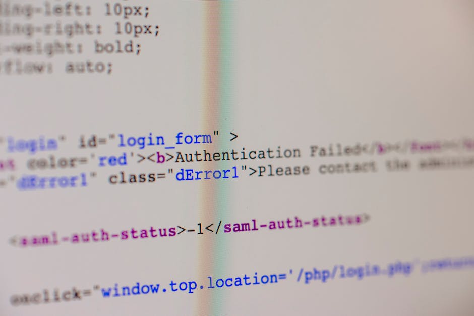 Seamless hex wallpaper pattern — Data by wallpaper⁶ — base photo: Close-up of HTML and PHP code on screen showing error message and login form data.