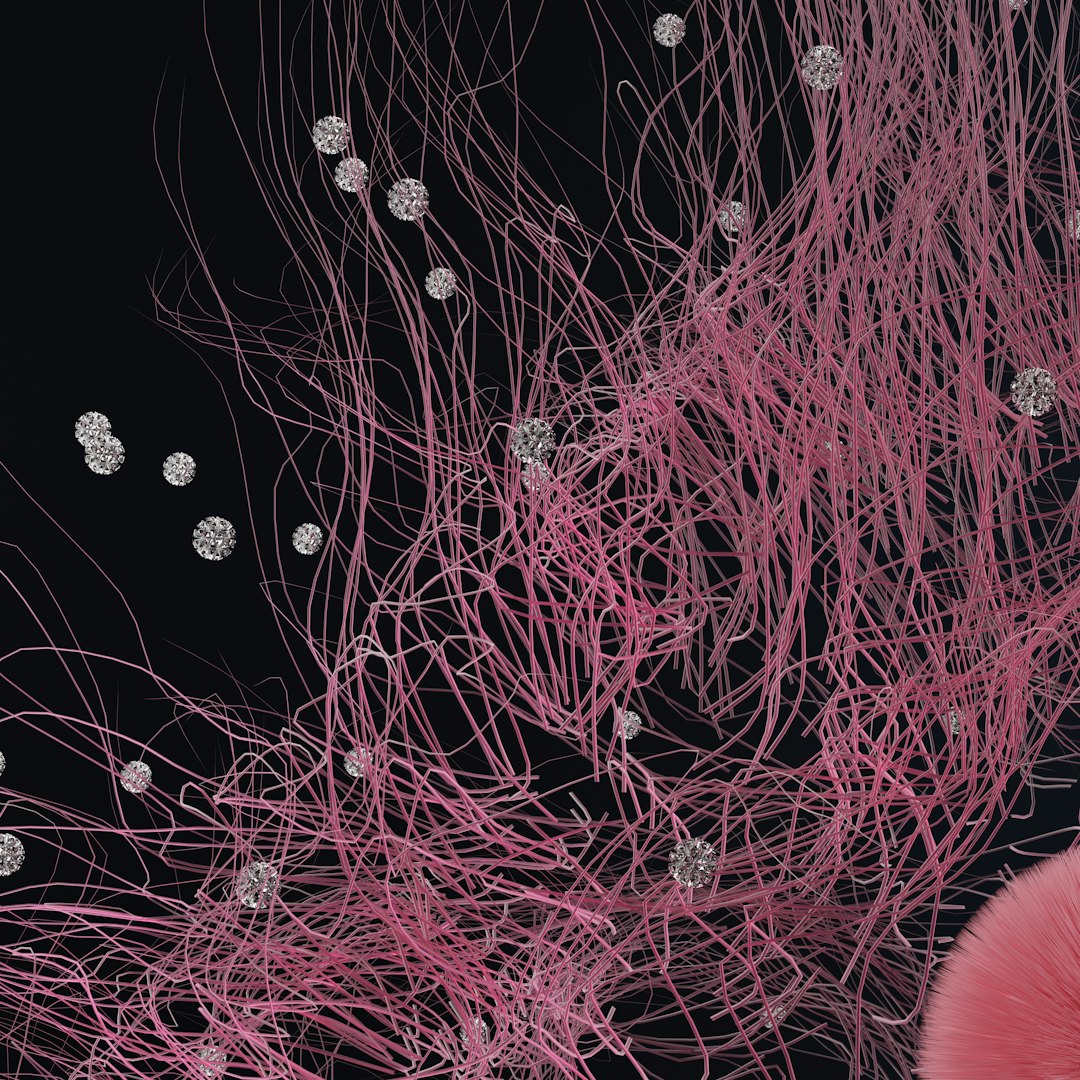 WALLPAPER⁶ — seamless mirror4 pattern from neuron synapse, Biology — base photo: Barbie diamonds