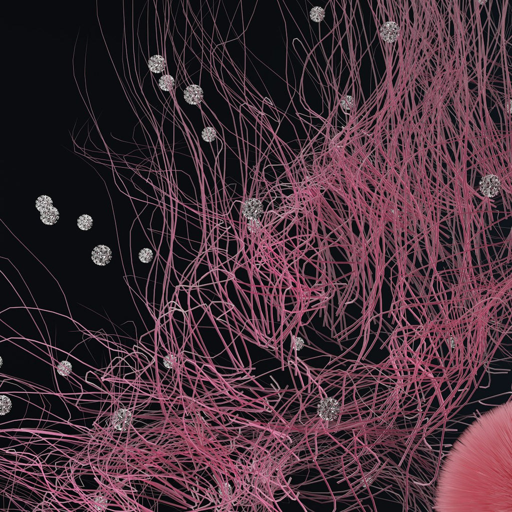 WALLPAPER⁶ — seamless kaleidoscope pattern from neuron synapse, Biology — base photo: Barbie diamonds