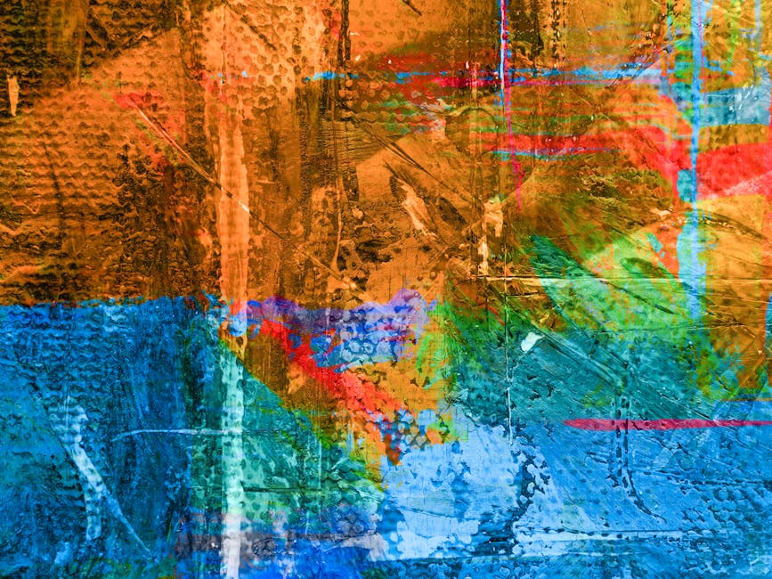 Portraits Kaleidoscope wallpaper pattern — base photo: Colorful abstract artwork featuring textured brushstrokes in vivid hues.