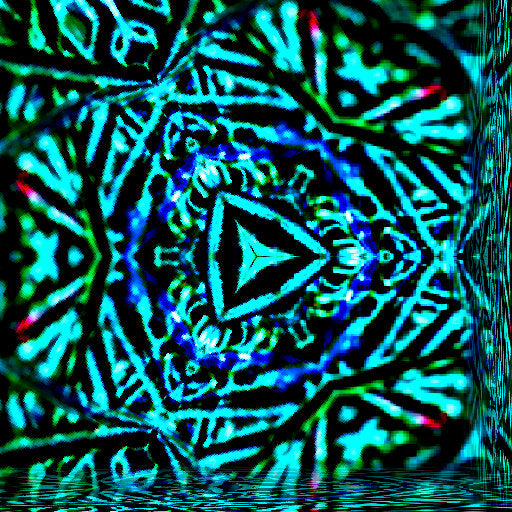 Close-up of a geometric abstract mosaic stained glass pattern with a wax texture in vibrant colors, repeating seamlessly.