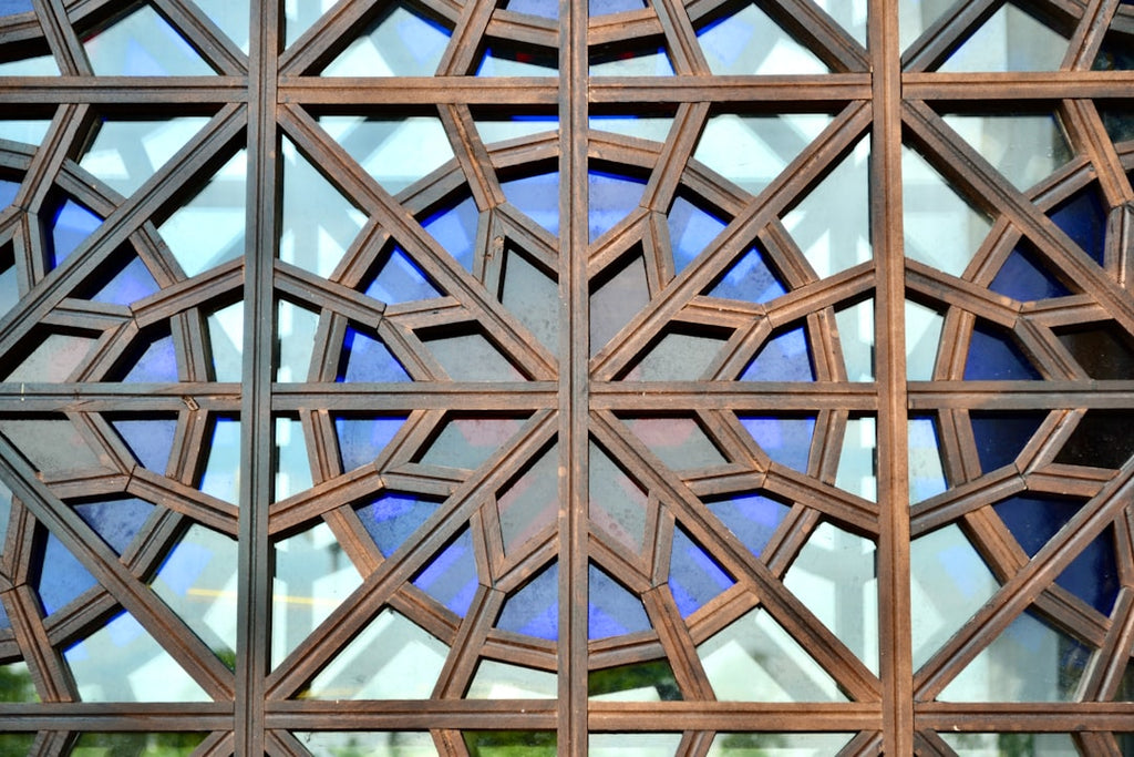 Seamless hex wallpaper pattern — Stained Glass by wallpaper⁶ — base photo: Summer VDNH