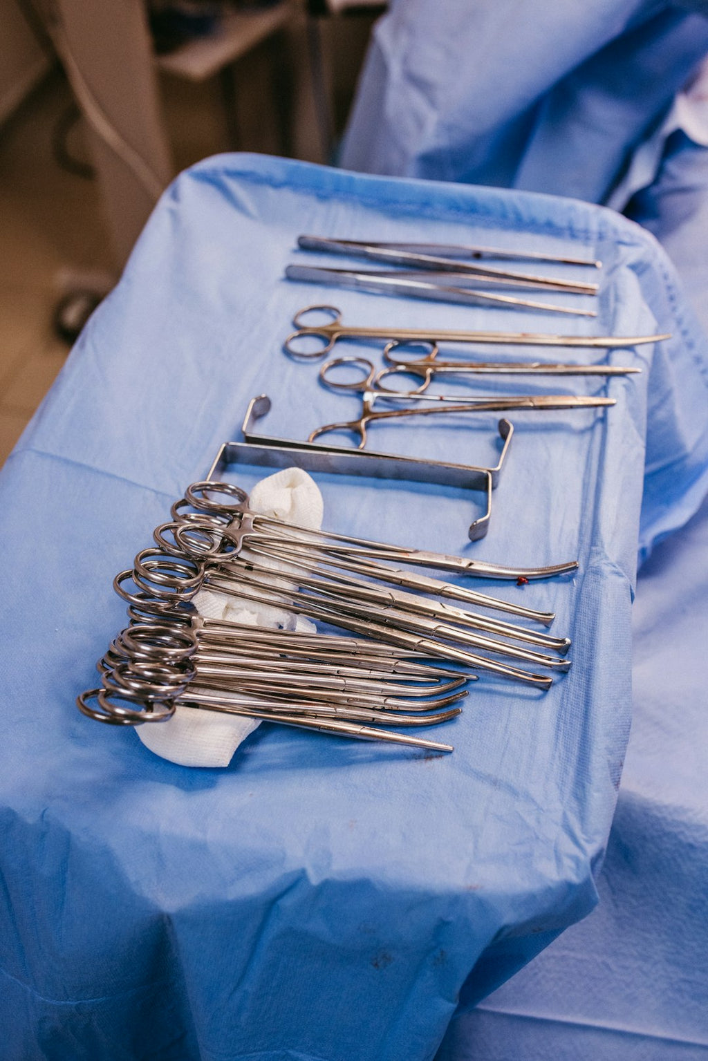 Seamless kaleidoscope wallpaper pattern — Medicine by wallpaper⁶ — base photo: A table topped with lots of surgical tools