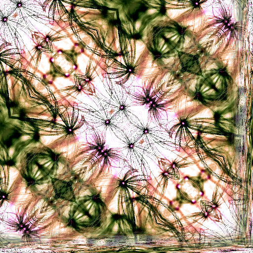 AI-generated dandelion seeds arranged in a diamond symmetry pattern for wallpaper.