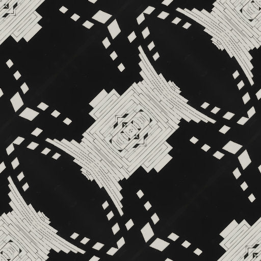 Close-up of Bauhaus-inspired geometric pattern with diamond symmetry, featuring clean lines and bold shapes on self-adhesive wallpaper.