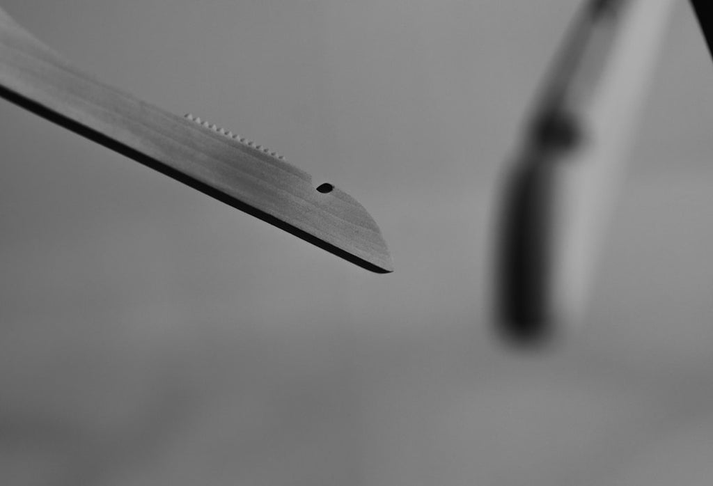 Seamless hex wallpaper pattern — Medicine by wallpaper⁶ — base photo: a black and white photo of a knife