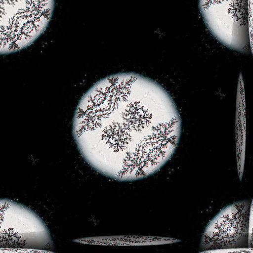 A sophisticated molecular bond pattern in shades of blue and white, arranged in a seamless Diamond symmetry repeat.
