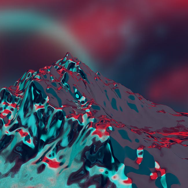 Seamless diamond wallpaper pattern — Glitch by wallpaper⁶ — base photo: A surreal, abstract 3D rendering of a mountain peak with vibrant colors and digital art style.