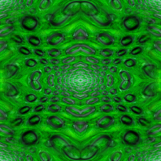 A symmetrical glitch pattern with horizontal neon blue and orange lines mirrored horizontally and vertically for a tech-inspired look.