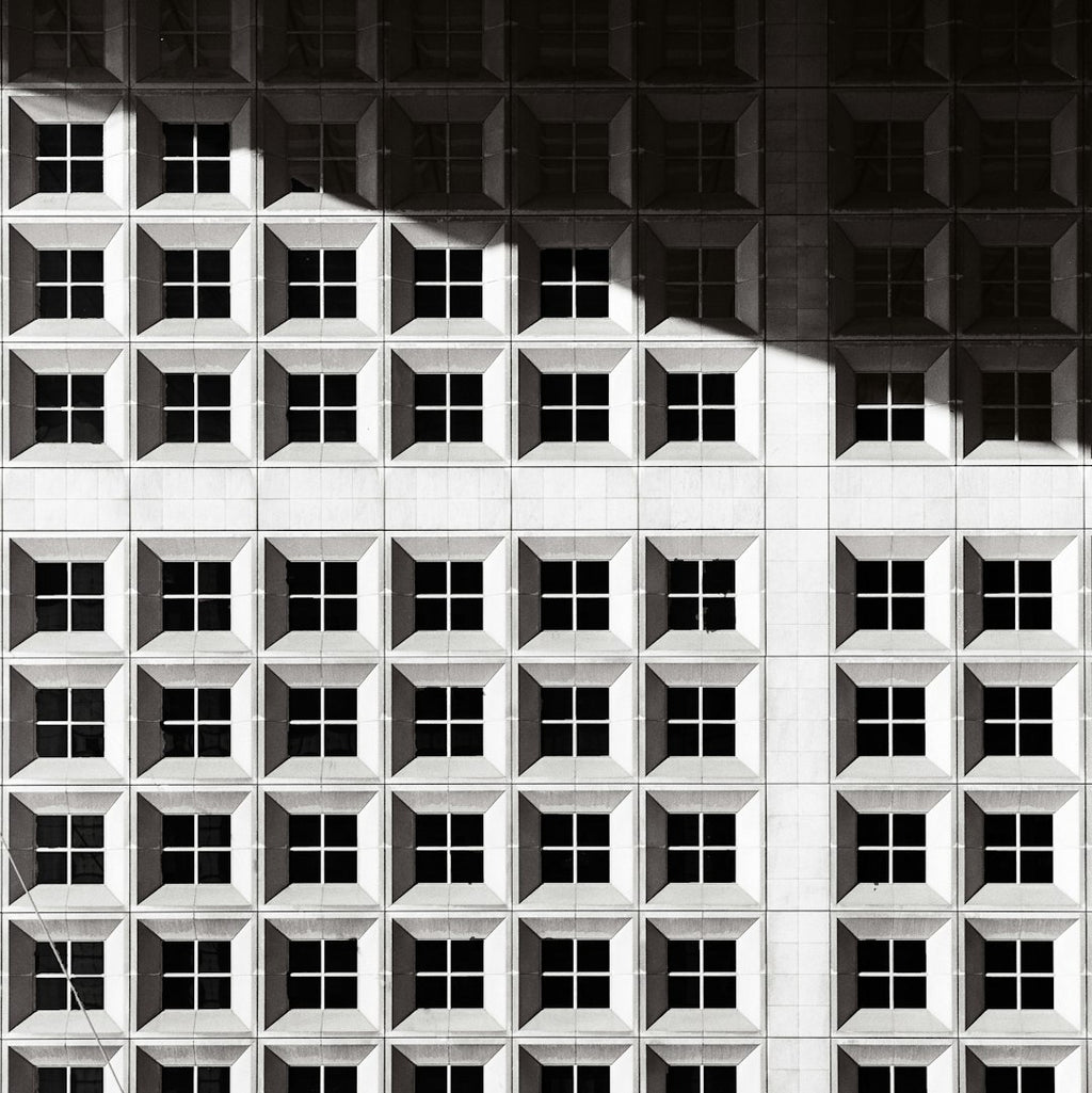 WALLPAPER⁶ — seamless mirror4 pattern from constructivism art, Bauhaus — base photo: Exploration du chantier de la tour de la Défense à Paris. Shooting avec Hasselblad 500CM et pellicul