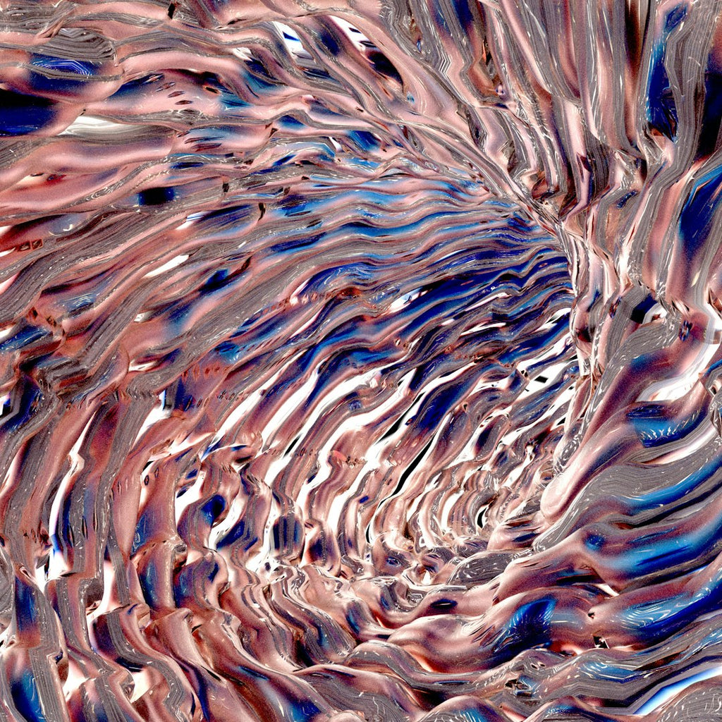 A seamless hexagonal pattern composed of colorful, swirling stained glass textures in a kaleidoscopic Hex symmetry arrangement. — base photo: A high-resolution macro shot by Rick Rothenberg showcasing a dynamic swirl of multicolored glass, ca