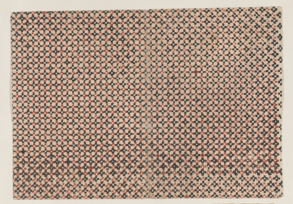 Seamless mirror wallpaper pattern — Geometry by wallpaper⁶ — base photo: File:Sheet with overall geometric pattern Met DP886701.jpg