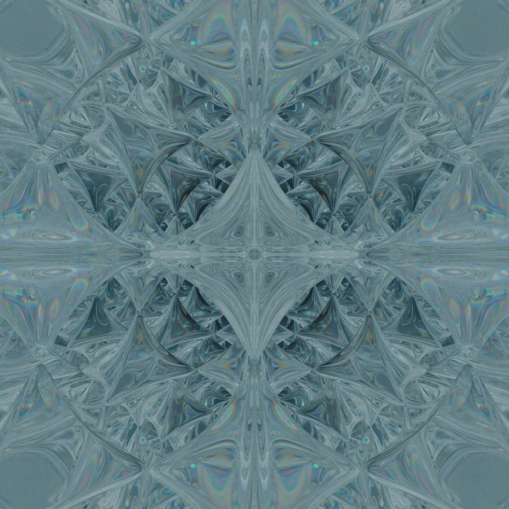 Seamless hex wallpaper pattern — Stained Glass by wallpaper⁶ — base photo: Abstract icy fractal pattern in cool blue tones