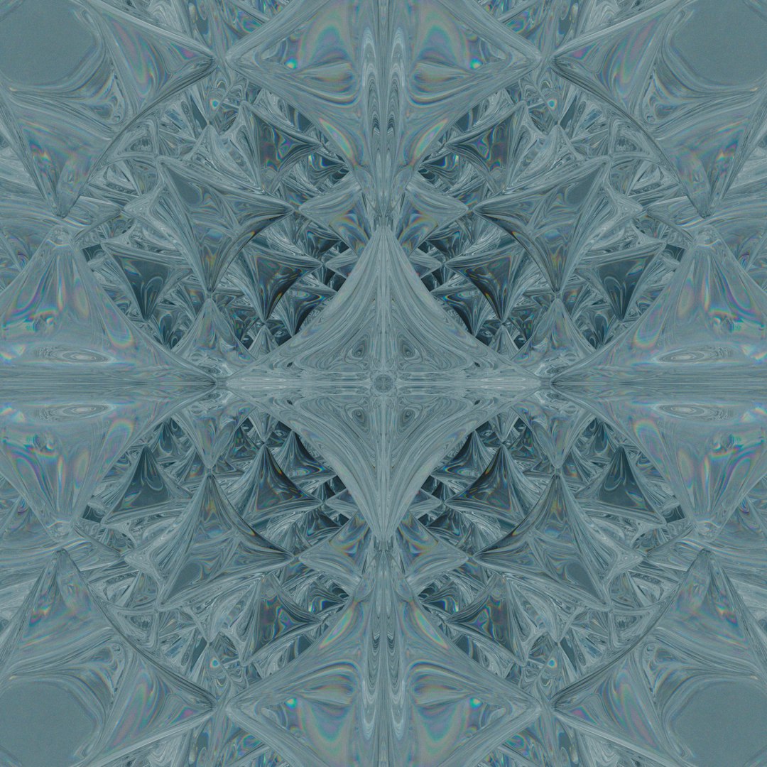 Seamless hex wallpaper pattern — Stained Glass by wallpaper⁶ — base photo: Abstract icy fractal pattern in cool blue tones