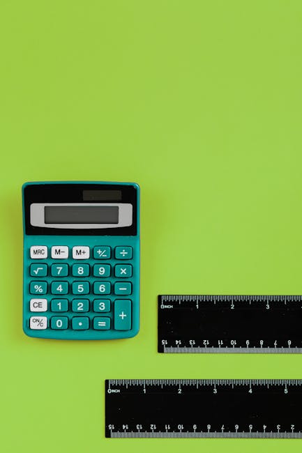 Seamless hex wallpaper pattern — Algebra by wallpaper⁶ — base photo: Calculator and rulers on a bright green surface, perfect for educational themes.