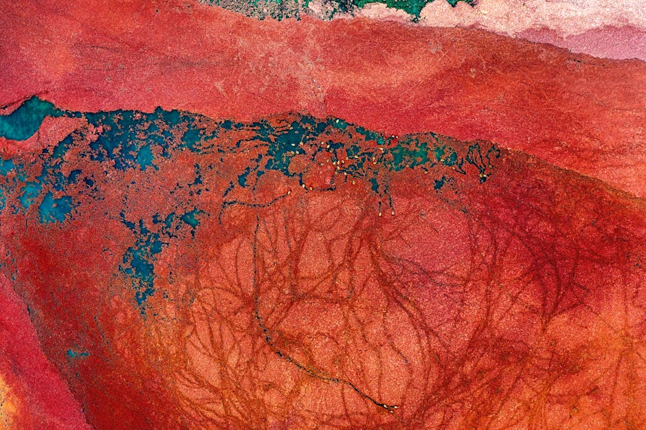 Seamless mirror wallpaper pattern — Medicine by wallpaper⁶ — base photo: A vivid abstract texture highlighting rusty decay with vibrant colors and intricate patterns.
