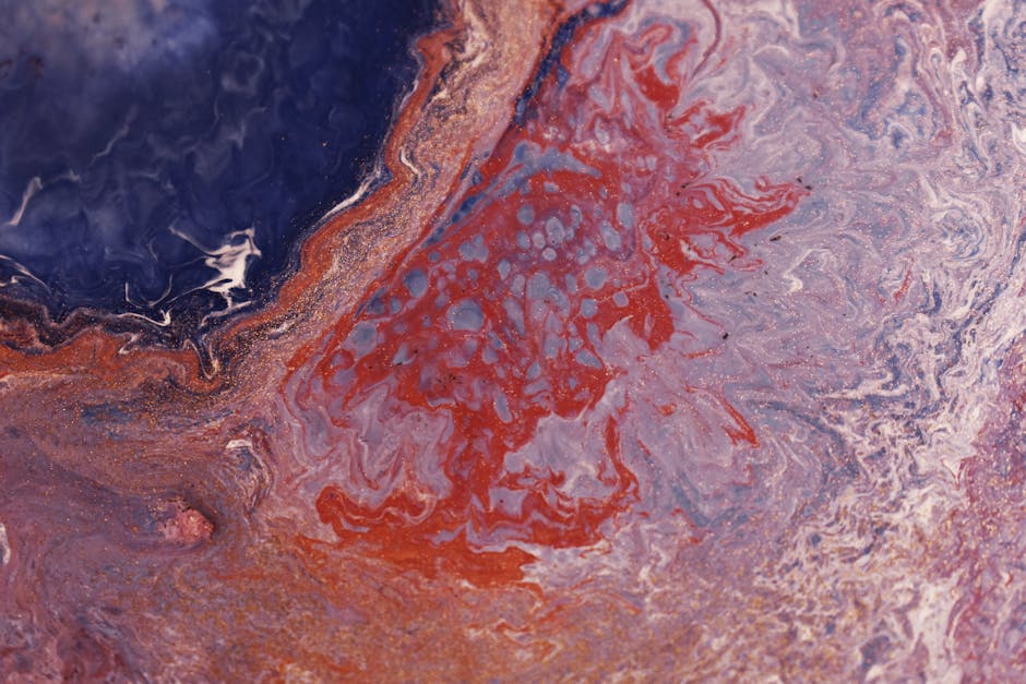 Data Horizontal Strip wallpaper pattern — base photo: Vibrant abstract fluid art with swirling red and blue colors, showcasing modern creative expression.