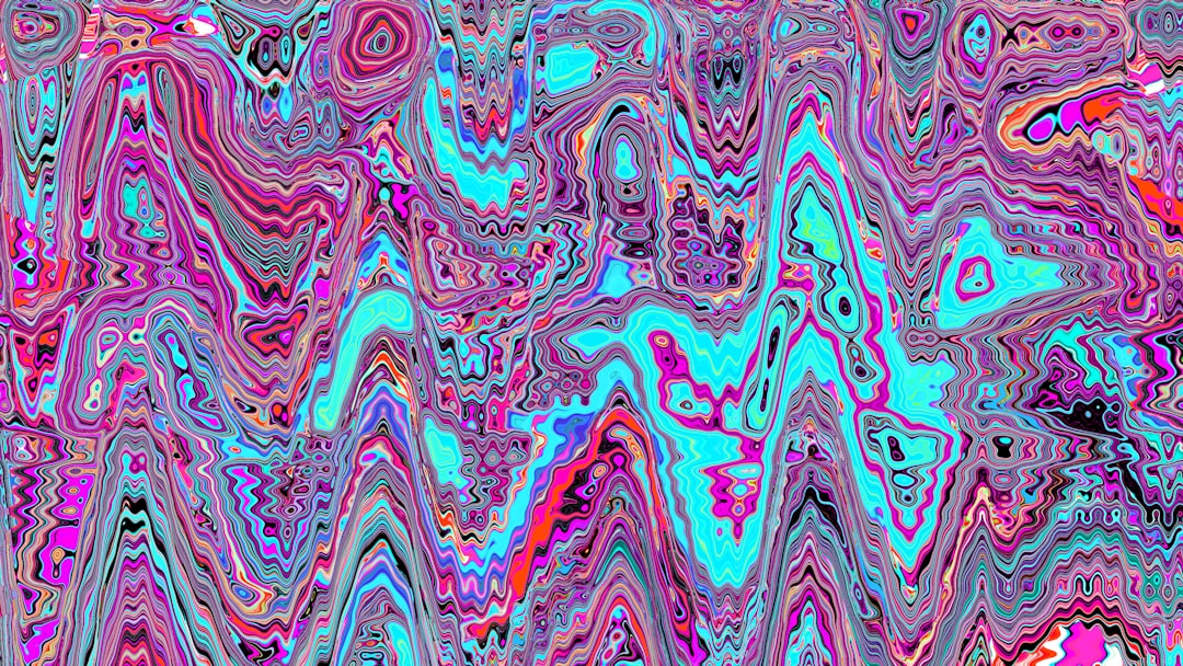 Seamless mirror wallpaper pattern — Biochemistry by wallpaper⁶ — base photo: A swirling, colorful abstract design of wavy patterns.