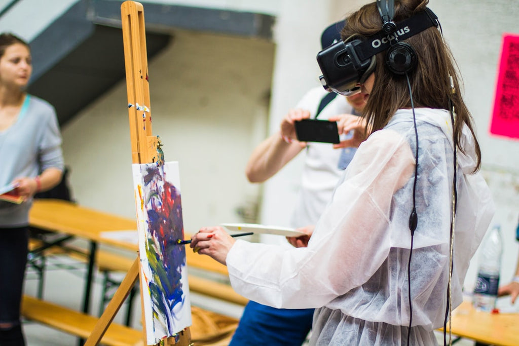 AI Art Hexagon wallpaper pattern — base photo: VR Painting @ Trailerpark I/O