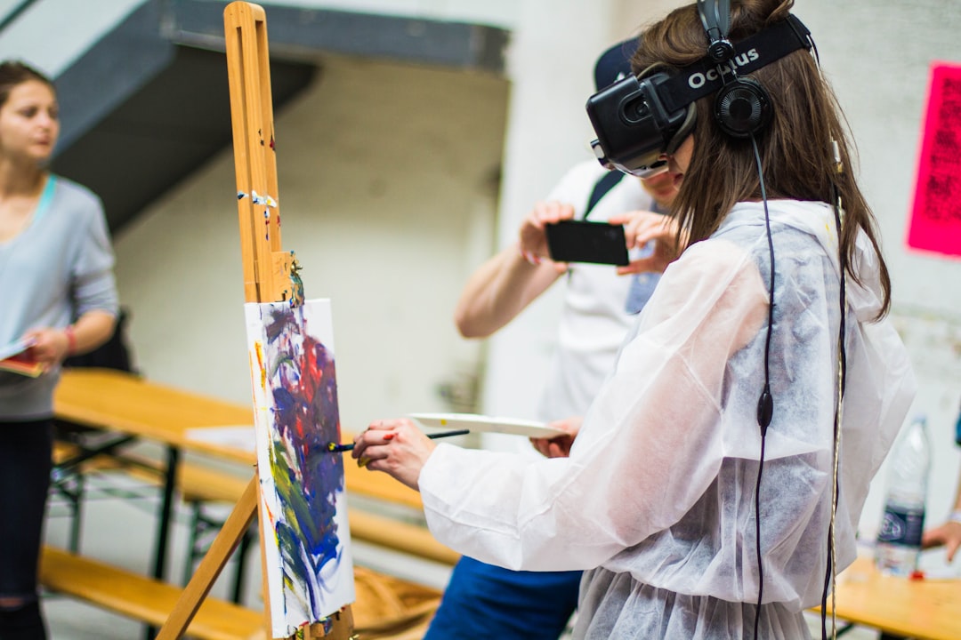 AI Art Hexagon wallpaper pattern — base photo: VR Painting @ Trailerpark I/O