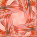 A dynamic 3D isometric wallpaper pattern of pink and white geometric swirls, showcasing seamless rotation symmetry.