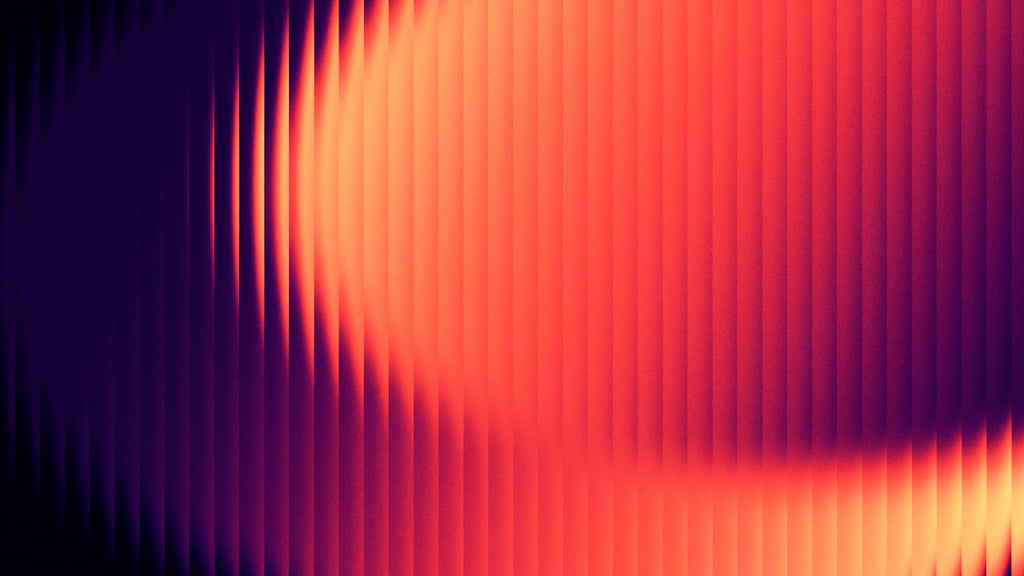 Seamless kaleidoscope wallpaper pattern — Glitch by wallpaper⁶ — base photo: Abstract background with vertical lines and glowing circle