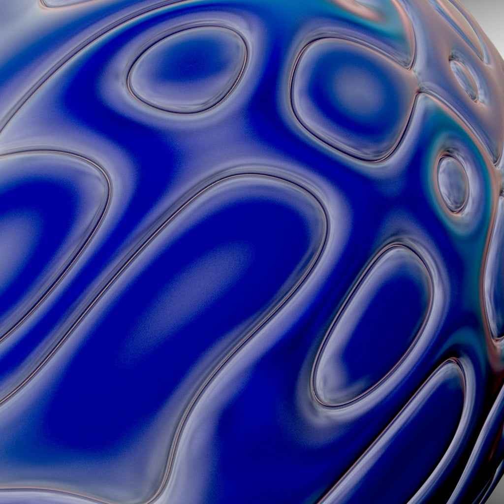 A symmetrical Kaleidoscope pattern of blue and amber stained glass fragments with intricate lead lighting and crystalline geometry. — base photo: A high-resolution macro capture of light passing through vintage leaded glass, showcasing rich textu