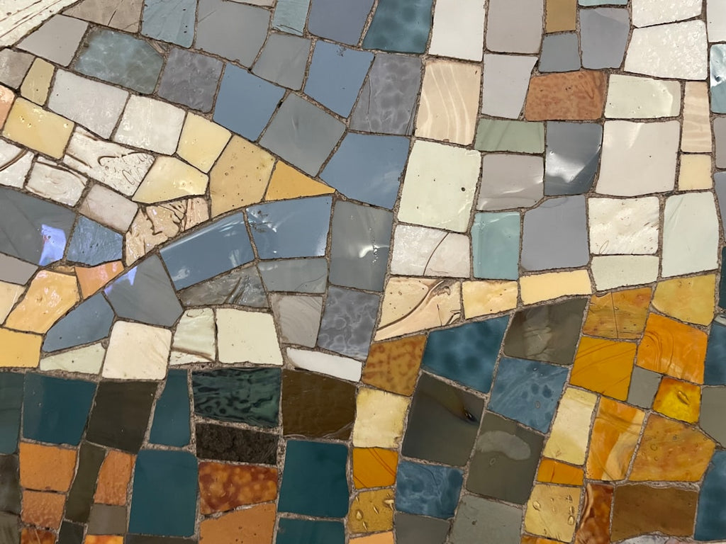 Seamless kaleidoscope wallpaper pattern — Origami by wallpaper⁶ — base photo: a close up of a mosaic tile wall