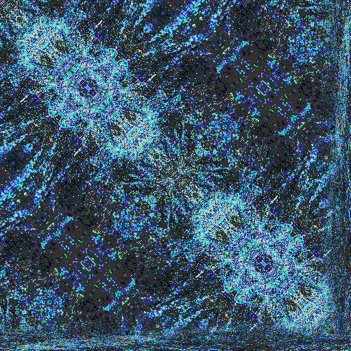 Close-up of rough blue and gray stone texture arranged in a diamond symmetry pattern on wallpaper.