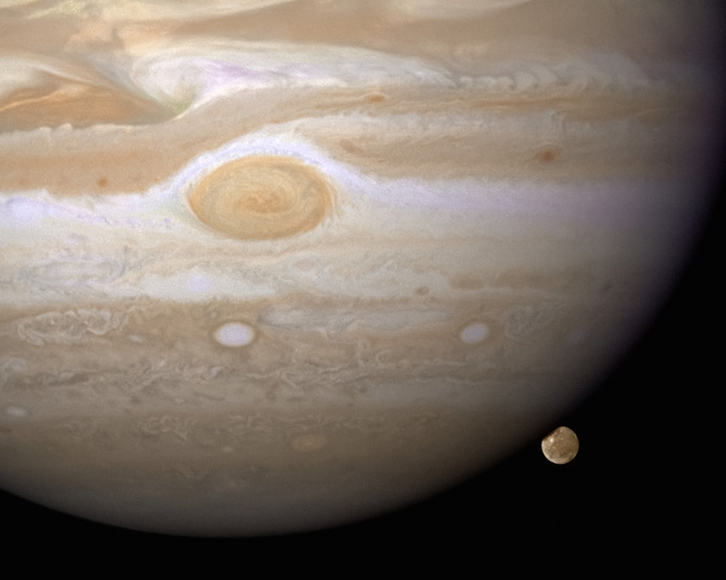 Seamless kaleidoscope wallpaper pattern — Astronomy by wallpaper⁶ — base photo: HST/WFPC2 Image of Jupiter and Ganymede Taken April 9, 2007 Caption NASA's Hubble Space Telescope ha