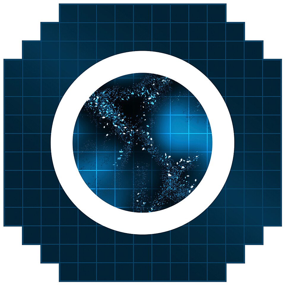 Seamless rotation wallpaper pattern — Cosmology by wallpaper⁶ — base photo: File:Dark Matter Icon (rubin-Dark-Matter).jpg